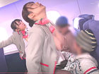 弥生みづき/姫咲はな　飛行機に乗る変態男子がムチムチボディの美人CAを見た目で騙して弄んじゃう不倫乱交中出しH SENZURI TUBE 女性専用無料エロ動画